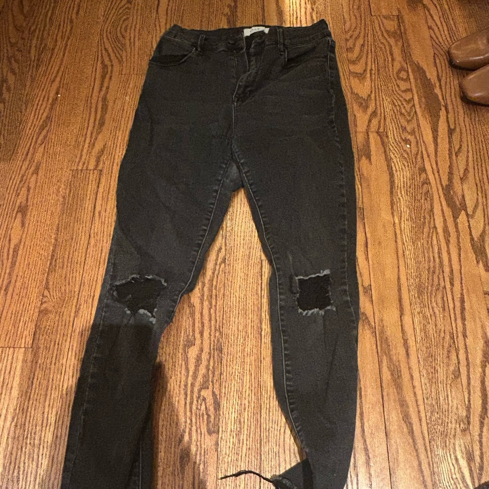 Articles Of Society Black Skinny Jeans with Distressed Knees